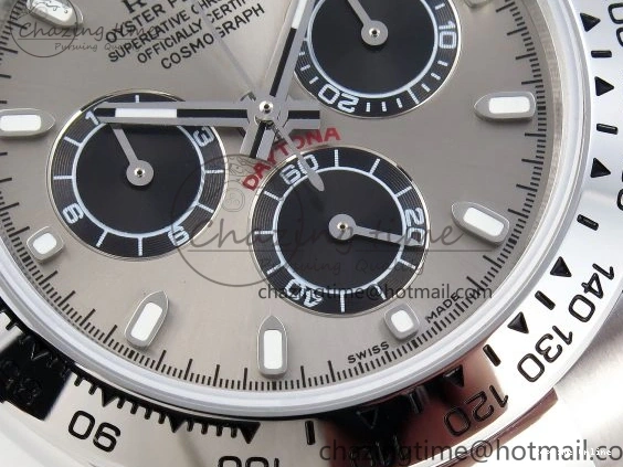 0213 DAYTONA 116509 SS OMF BEST EDITION GRAY BLACK DIAL ON SS BRACELET A7750 (SLIM MOVEMENT) Trendy 1805